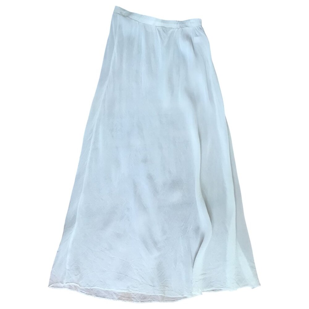 Vintage MARRIKA NAKK White Sheer Layer Maxi Skirt Elastic Waist Sz S Whimsygoth